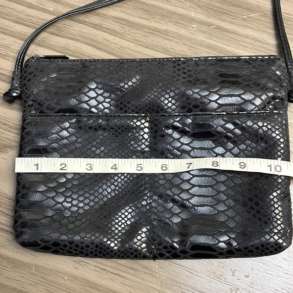 VTG BLACK LEATHER FAUX PYTHON BAGS BY PINKY BAG - Picture 13 of 16